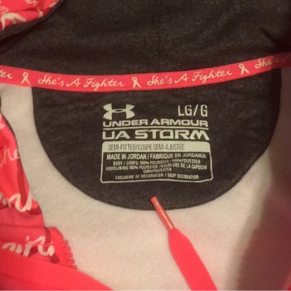 Under Armour UA Storm “Power in Pink” Breast Cancer Awareness Hoodie Women’s LG - Picture 4 of 9